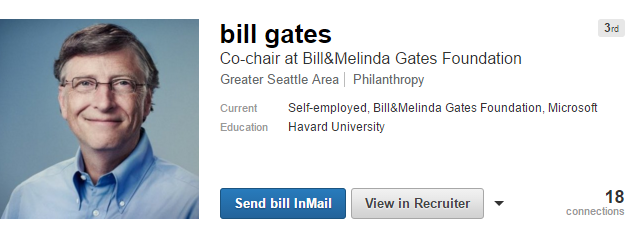 fake linkedin profile bill gates