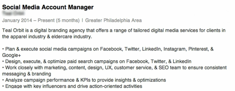LinkedIn Experience