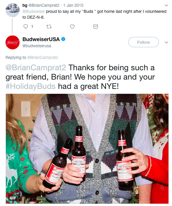 Budweiser tweet