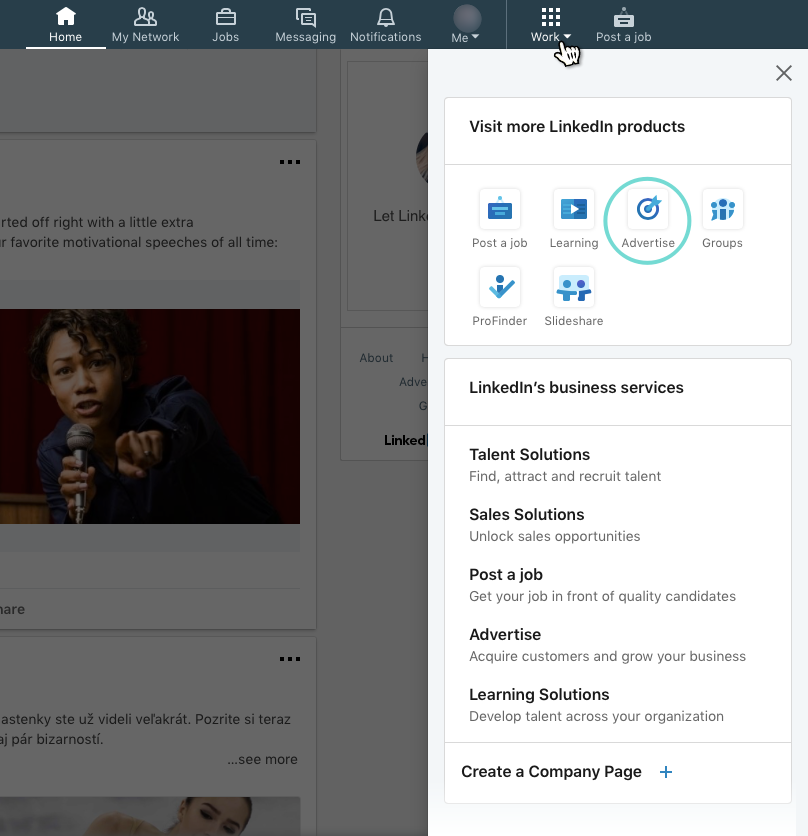 create LinkedIn campaign