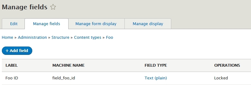 drupal 8 content type locked